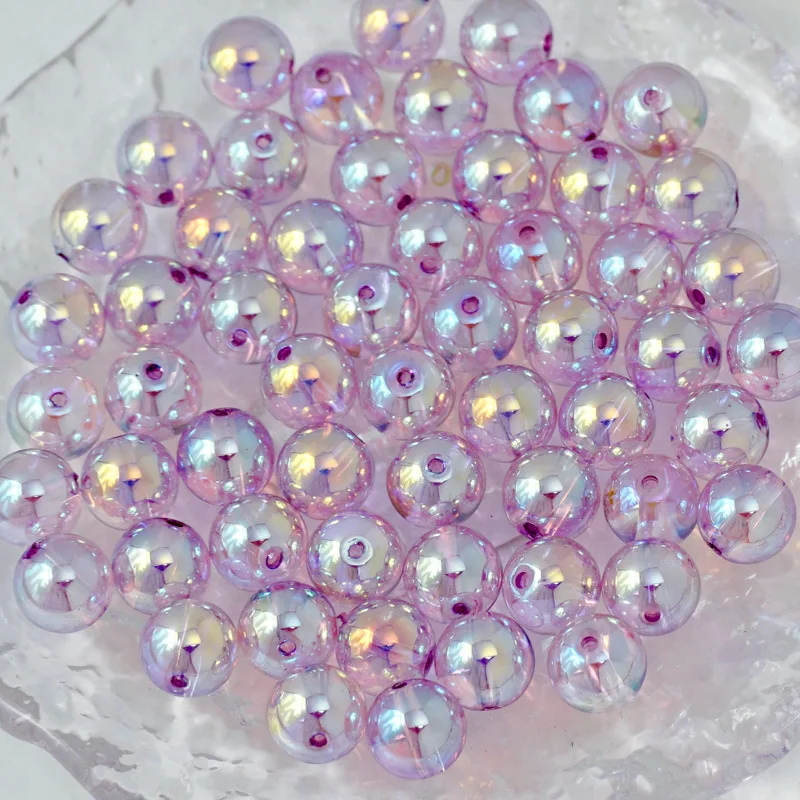 10PCS 8mm Sparkle High Gloss Non Fading Bubble Beads Iridescent Loose DIY Handmade Bracelet Necklace Jewelry Material - view 6
