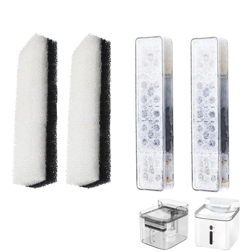 2pcs Super Filter Elements For Cy0006 Pet Cat Water Fountain, Pet Cat Dog Water Dispenser Filters, Six-layer Filtration System