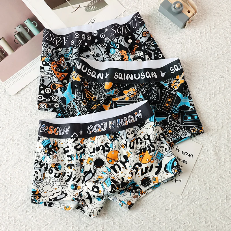 Sports men's underwear boxers men's shorts underwear fitness waist breathable cotton men's pajamas