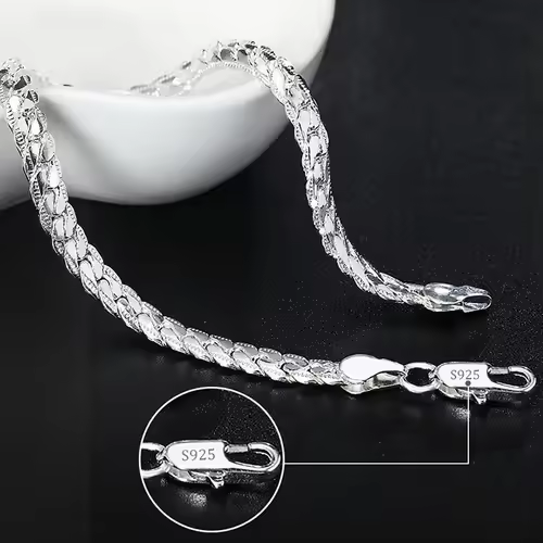 Fine 925 Sterling Silver Noble Nice Chain Solid Bracelet for Women Men Charms Party Gift Wedding Fashion Jewelry Hot Model - Image 4