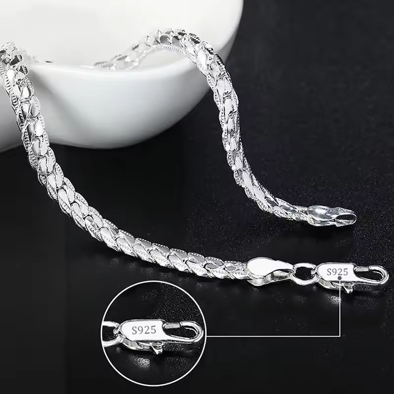 Fine 925 Sterling Silver Noble Nice Chain Solid Bracelet for Women Men Charms Party Gift Wedding Fashion Jewelry Hot Model - Image 4