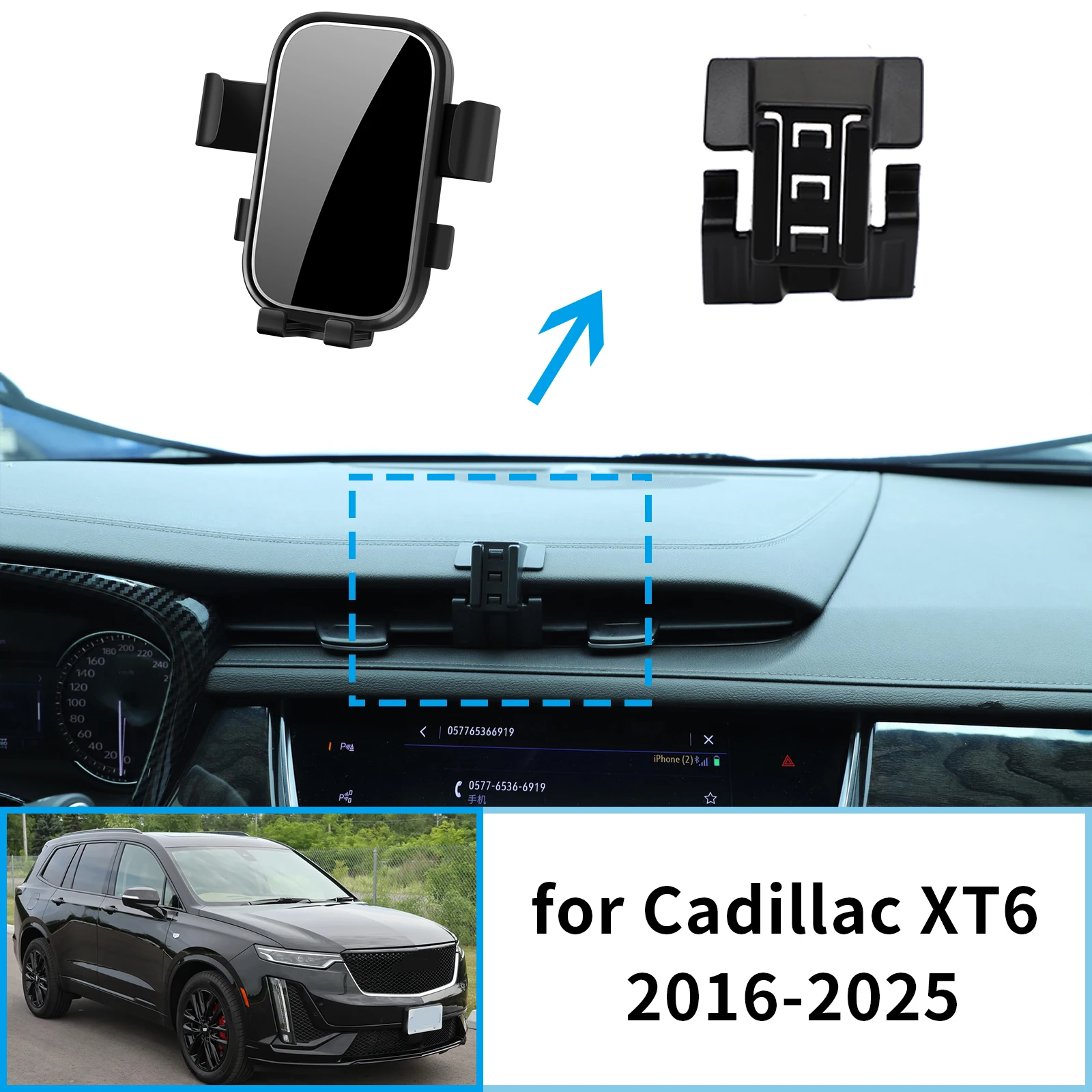 

Car Mobile Phone Holder for Cadillac XT6 XT5 2016~2025 Accessories GPS Bracket Navigation Stand Auto