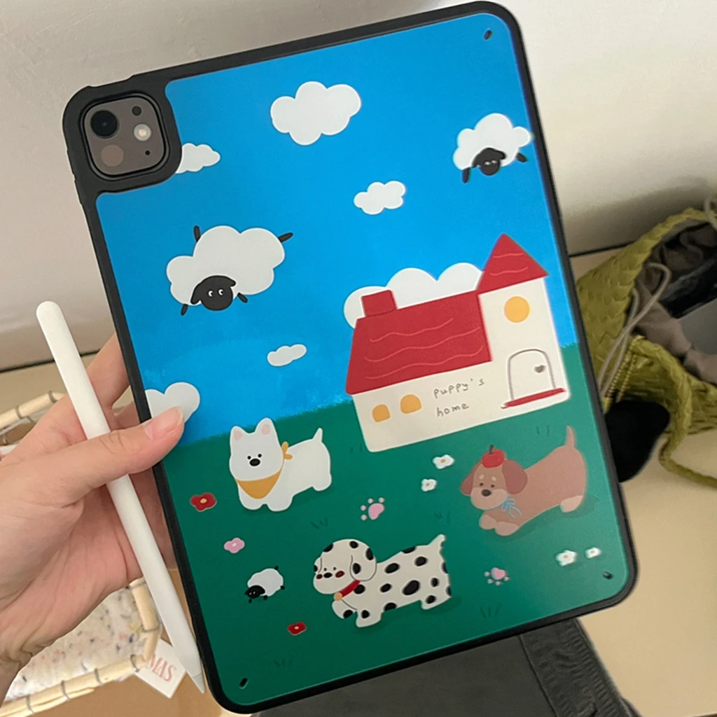 

Чехол для планшета с милым собачьим домиком из мультфильма для iPad Air 11 дюймов, 13 дюймов, Pro 12,9 дюйма, 9,7 дюйма, 5, 6, 10,2 дюйма, 7, 8, 9, 10, Air 3 4 5 6, чехол