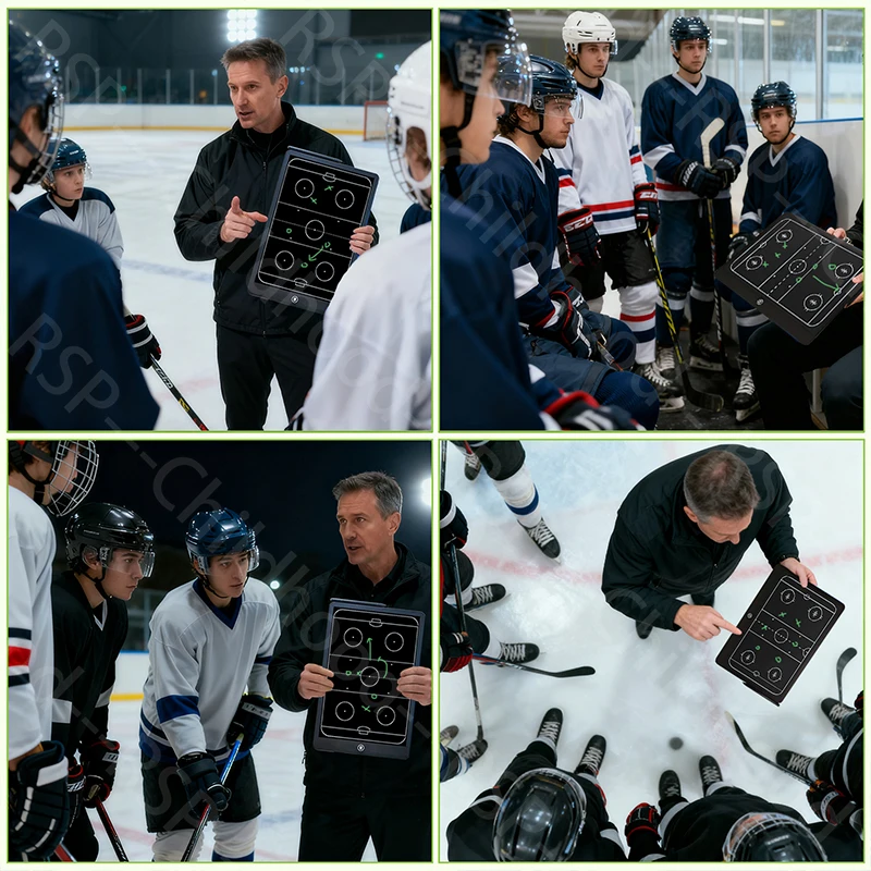 لوحة تحديد استراتيجية لهوكي الجليد الإلكترونية بشاشة LCD مقاس 16 بوصة، شاشة عرض تعليمية لعبة الهوكي للتدريب الرياضي #3