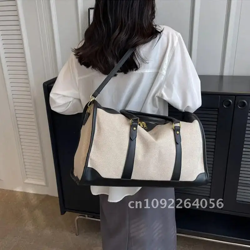 ISKYBOB 女性収納旅行ハンドバッグヴィンテージフィットネス荷物バッグ PU クロスボディナイロンレザー 2023 ショルダーバッグバッグシングル大