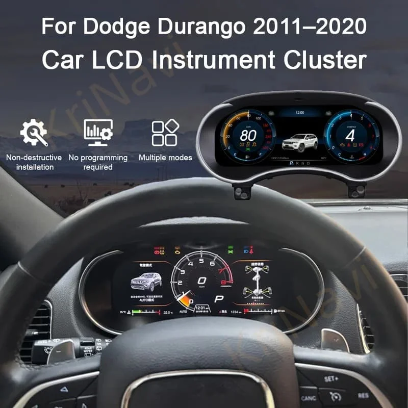 For Dodge Durango 2011-2020 Supports wireless CarPlay /Android Auto Digital Cluster Dashboard speedometer