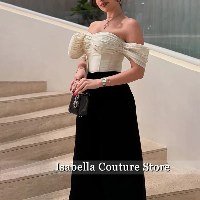 Nowoczesne sukienki wieczorowe dla kobiet, plisowane, z odkrytymi ramionami, kontrastowe kolory, krój syreny, długość do podłogi, formalna sukienka na przyjęcie, możliwość personalizacji.