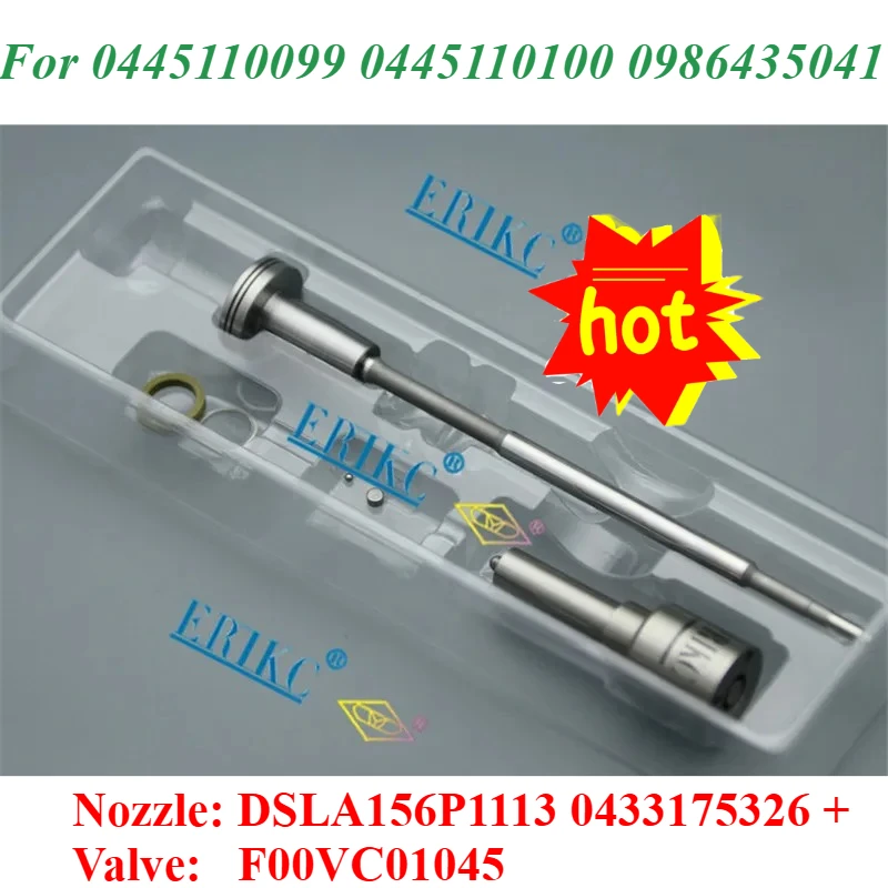 Diesel Injector Repair Kit Nozzle DSLA156P1113 0433175326 Control Valve F00VC01045 For 0445110099 0445110100 0986435041