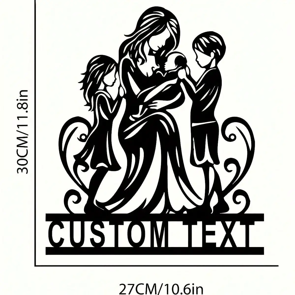 

Personalized Heart Metal Wall Art Custom Family Name Sign Mother's Day Gift