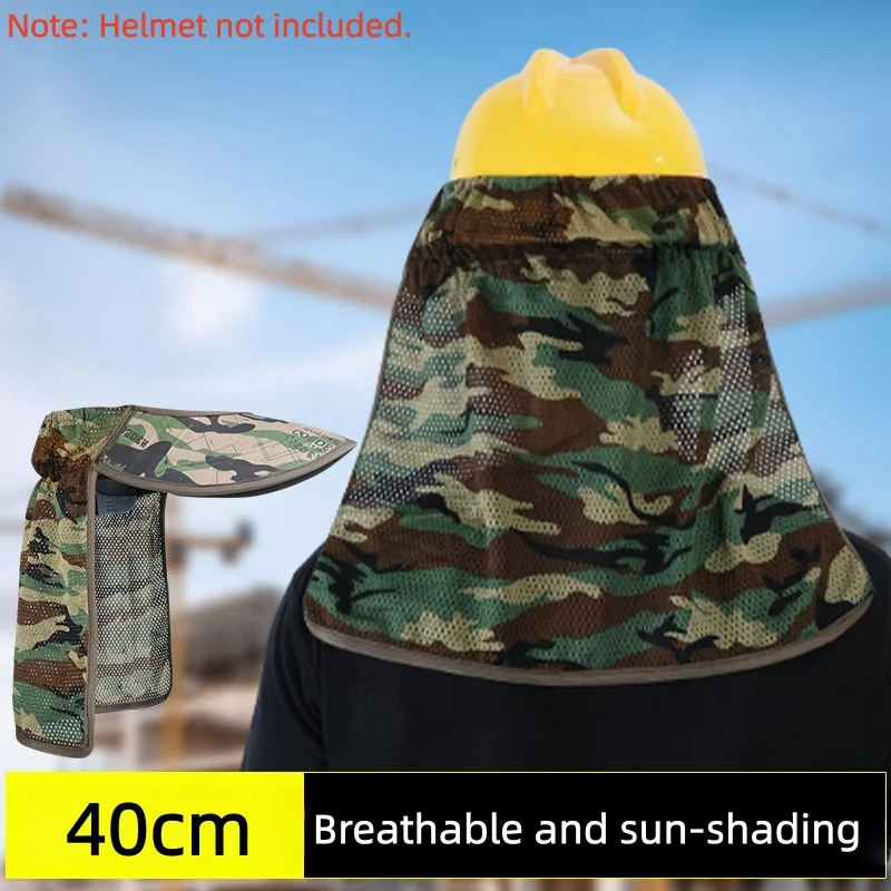 Construction Safety Reflective Hard Hat Shade Neck Shield Helmet Sun Shade Reflective Stripe Summer Sun Protection for Working