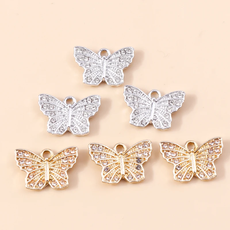 20 Stück 18x12mm Niedliche Kristall-Fliegender-Schmetterling-Anhänger für die Herstellung von Ohrringen, Anhängern, Halsketten, Accessoires, DIY-Bastelarbeiten und Schmuckzubehör – Detail 6