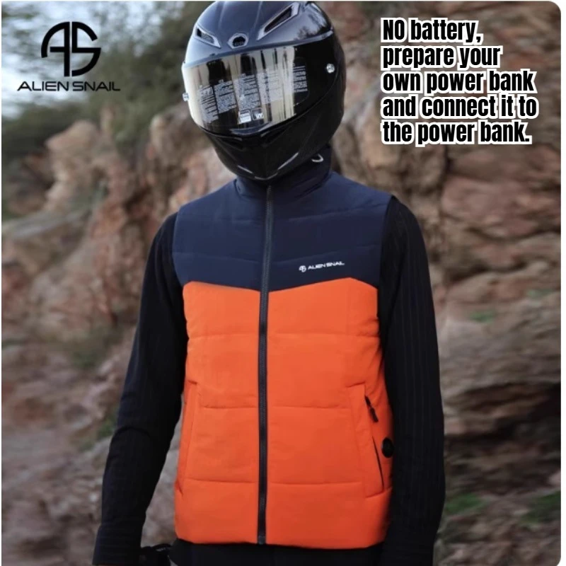 Hot Alien Snail Motorcycle Riding Electric Vest Intelligent Heating Winter Coldproof and Warm Moto Rider Vest Sleeveless Jacket