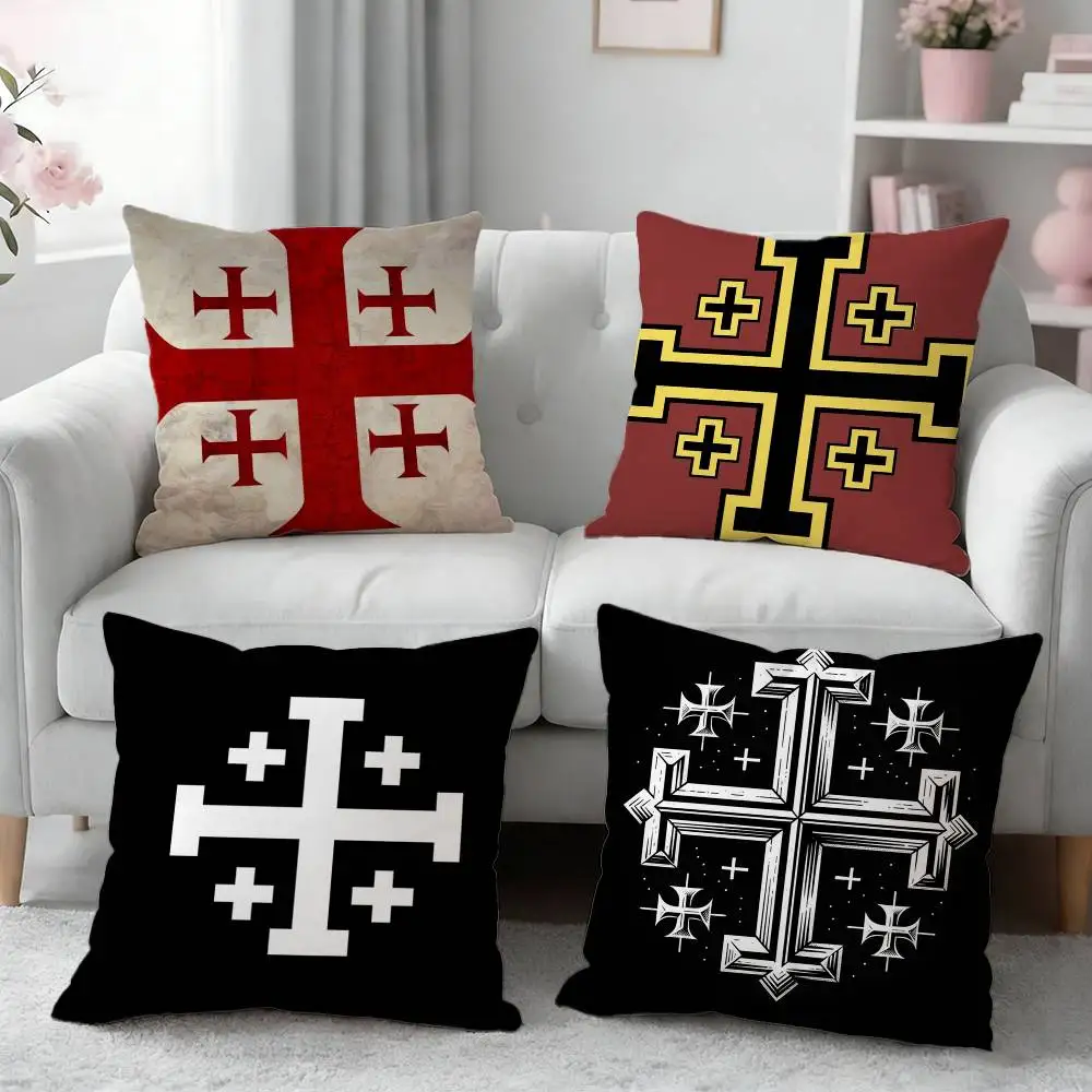 

Jerusalem Cross Pillow Case Cushion Cover Throw Pillow Case For Car Sofa