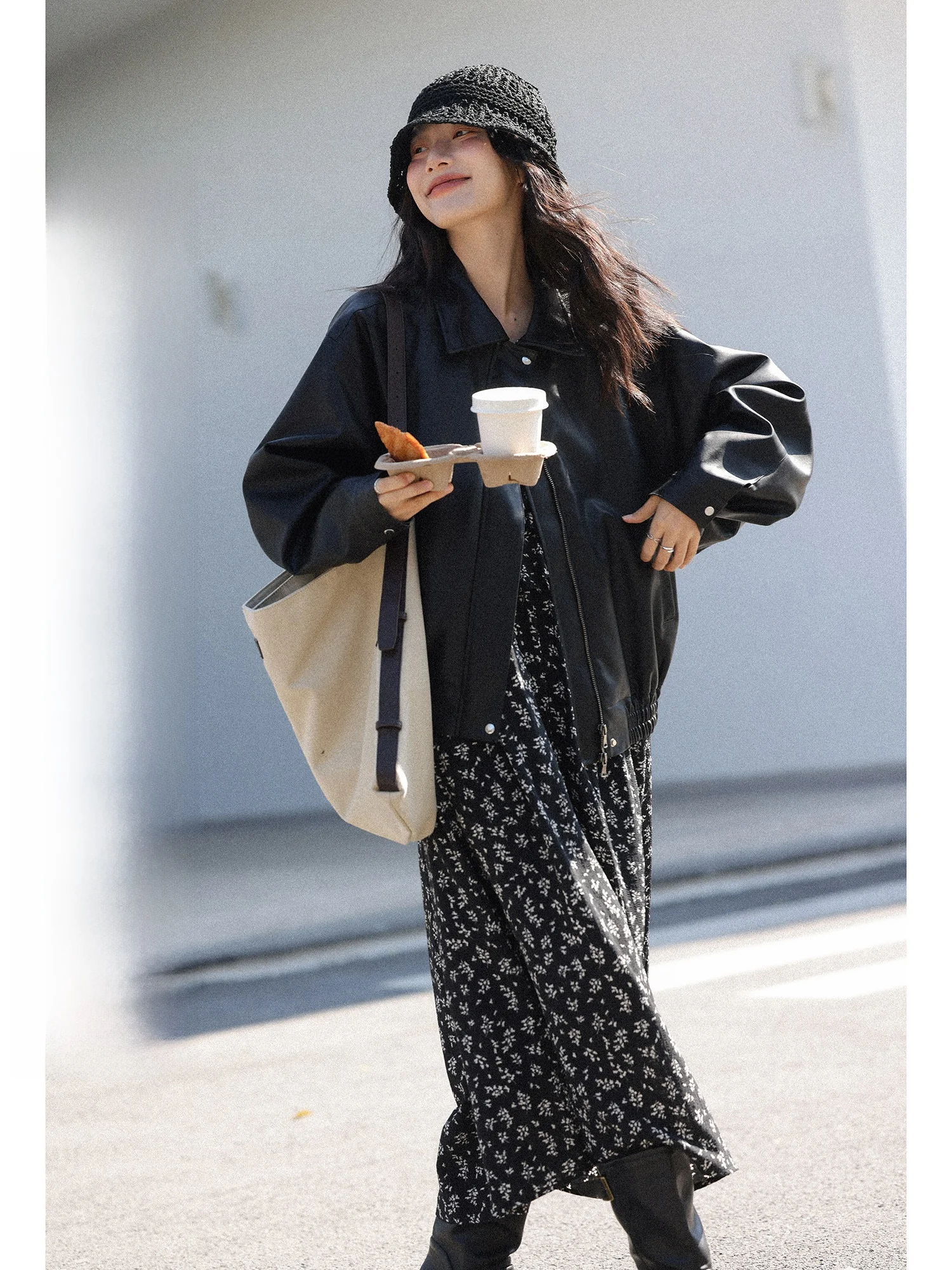 

Женская кожаная куртка Bla Zipper, весна 2026, новая универсальная мотоциклетная одежда, длинный рукав, стандартная длина