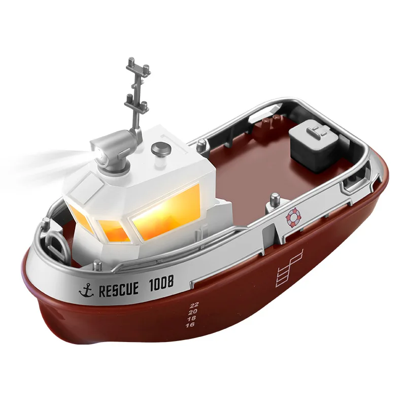 mini remote control ship charging high speed boat rc remote control boat tugboat children's bath toys can be launched model boat