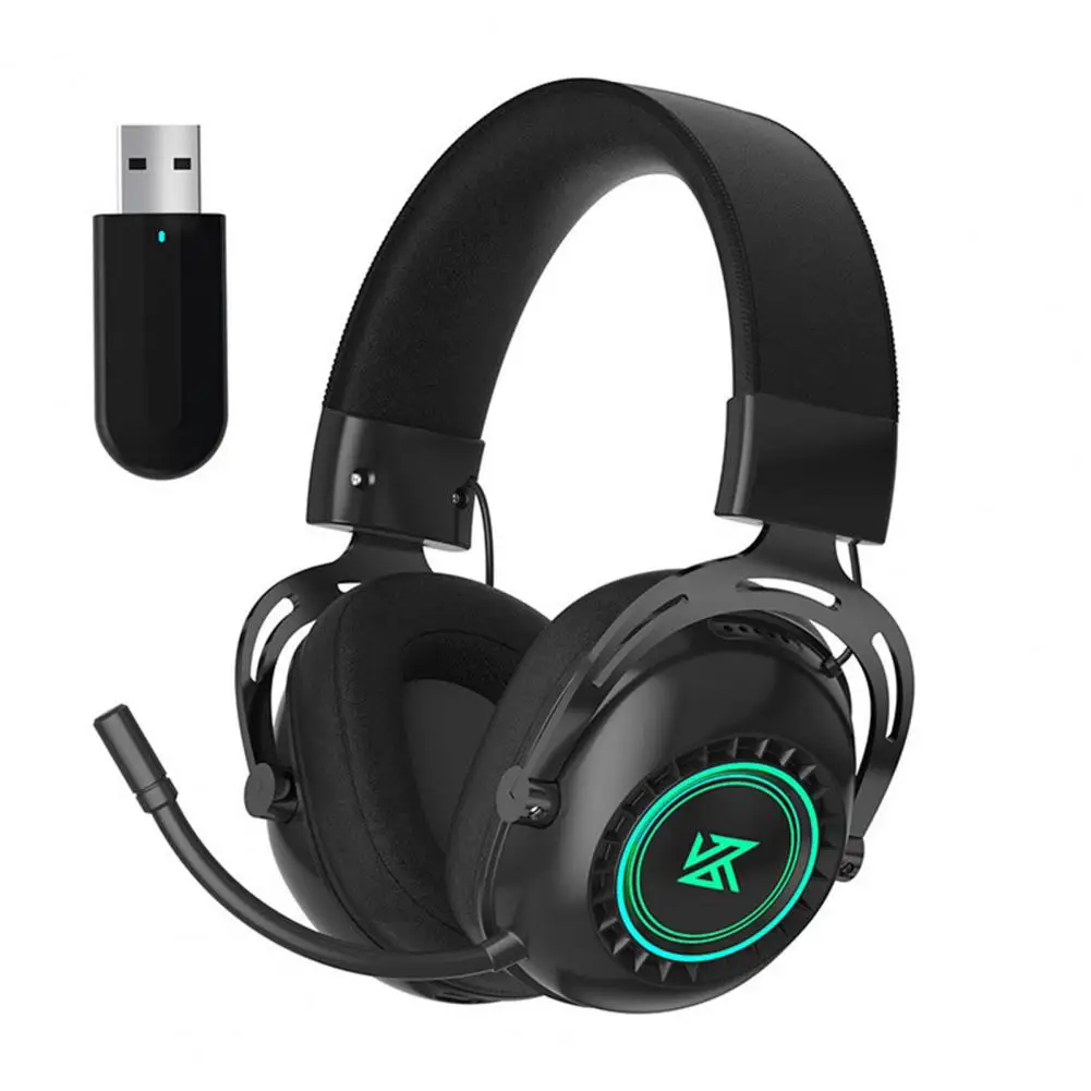 Practical Bluetooth-compatible5.0 2.4G Wireless Gaming Headphone Soft Ear Pads Headphone Stable Output for Computer