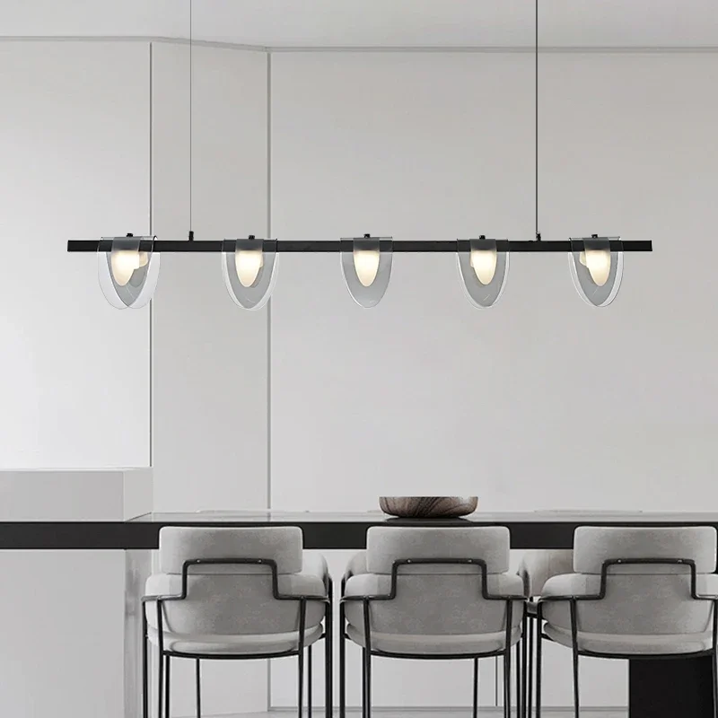 for Dining Table Living Room Simple Scandinavian Glass Chandelier for Bar Kitchen Island Home Modern Glass Black Pendant Light