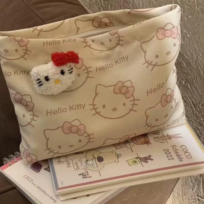 

Kawaii Hello Kitty New Makeup Bag, Portable Travel Simple Large Capacity Cute Storage Bag Students Women Accessories Wholesale
