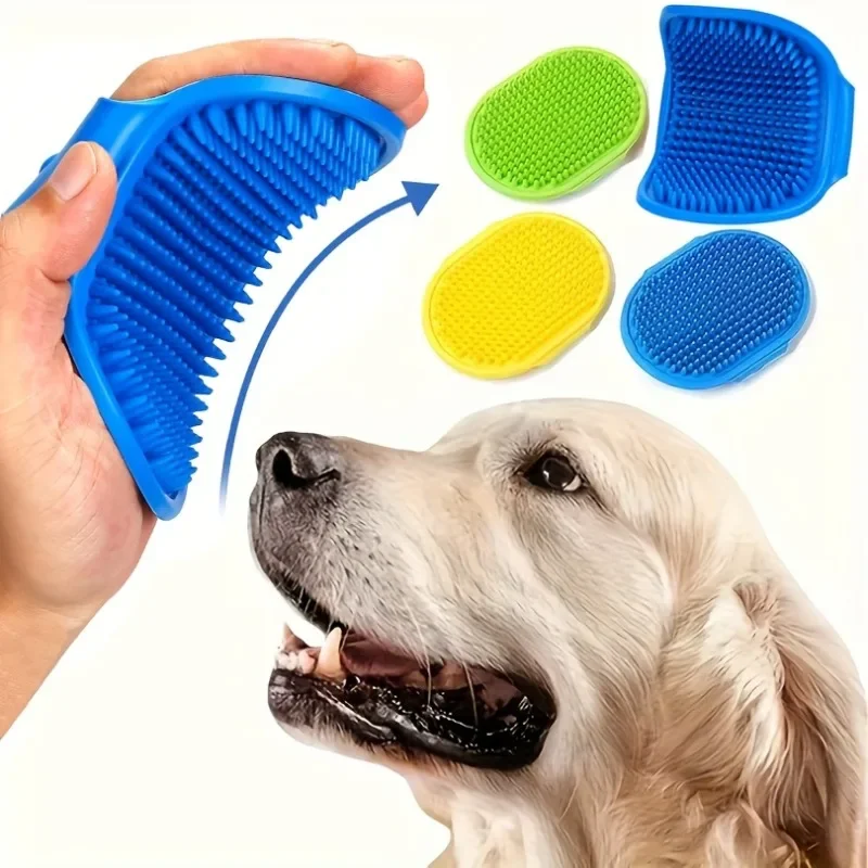 Pet Bath Brush Cat Dog Grooming Brush Silicone Massage Brush Adjustable Round Handle Pet Shampoo Brush Cleaning Comb Tool