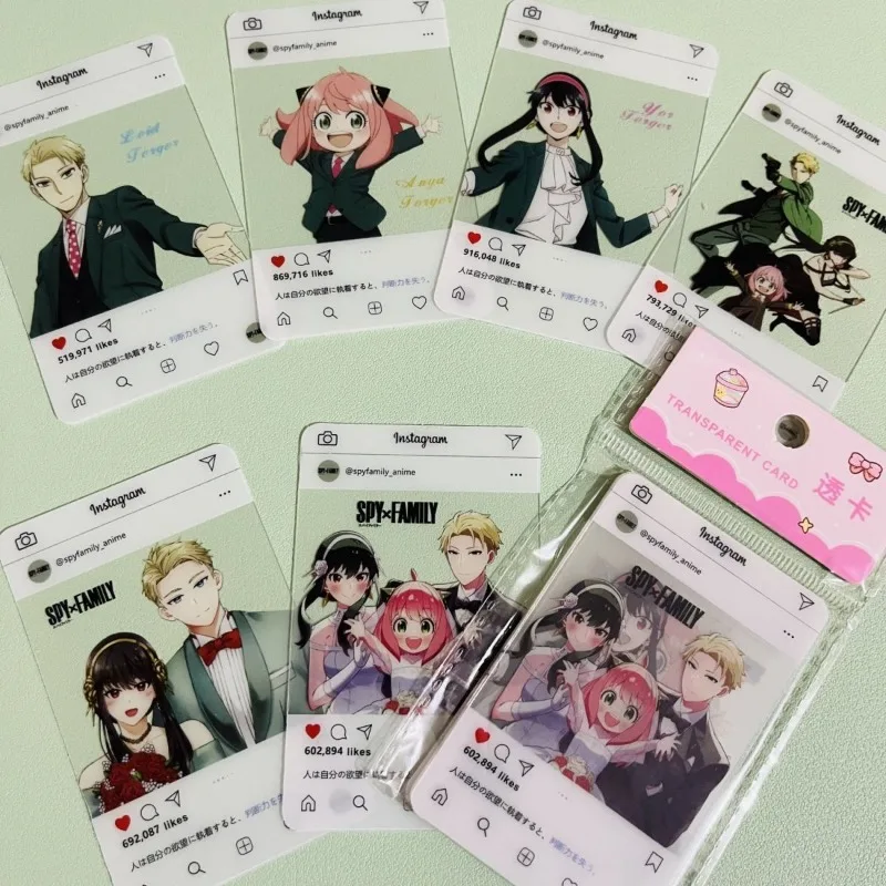 

Spy×Family Anime Merchandise Collectible Polaroid Style Transparent Small Cards Cute Character Photo Cards for Fans Collection