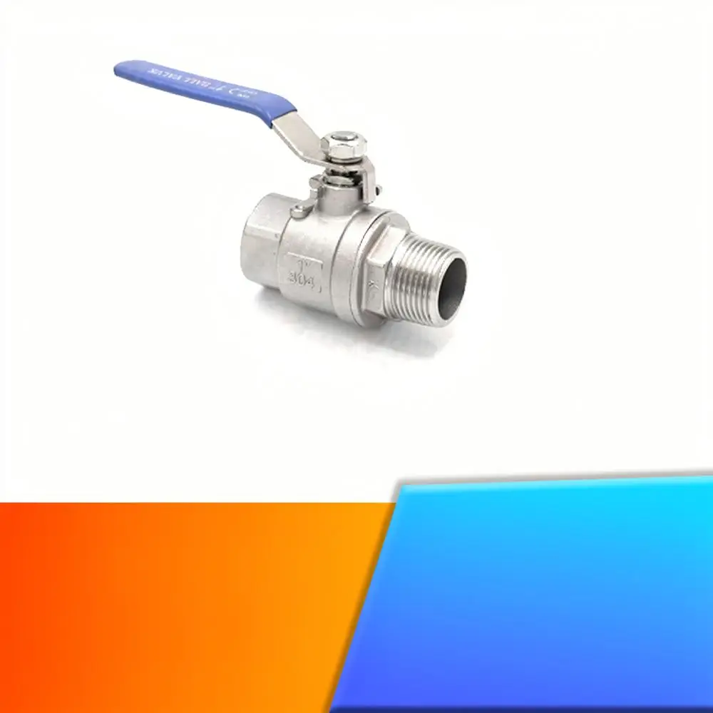 Durable 304 Stainless Steel Two Piece Ball Valve Male Female Threaded Pipe Connector Fluid System Supply Device