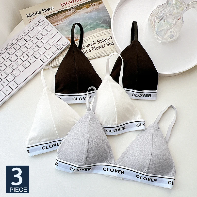 FINETOO 3 Teile/satz Druck Brief Tops Frauen Bh Crop Top Sommer Camis Weste Boob Tube Schönheit Zurück Hosenträger Mit Pad bralette