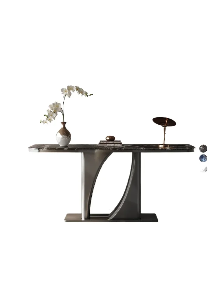 Modern light luxury entrance table Natural luxury stone Microcrystalline stone entrance table Italian minimalist corridor aisle
