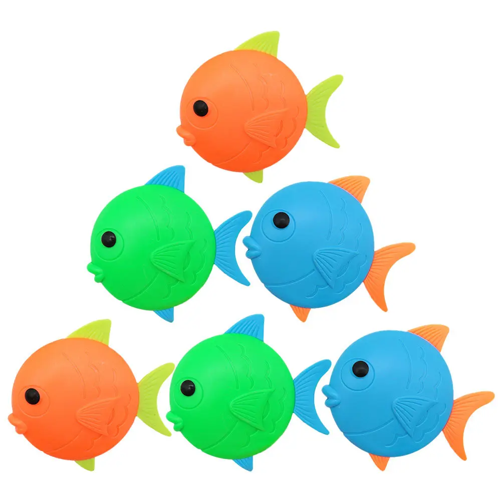 6Pcs Fish Diving Underwater Children's Bath Play Swimming Pool Sinking Dive Fun Set Fish Diving Toys Swimming Pool Toy