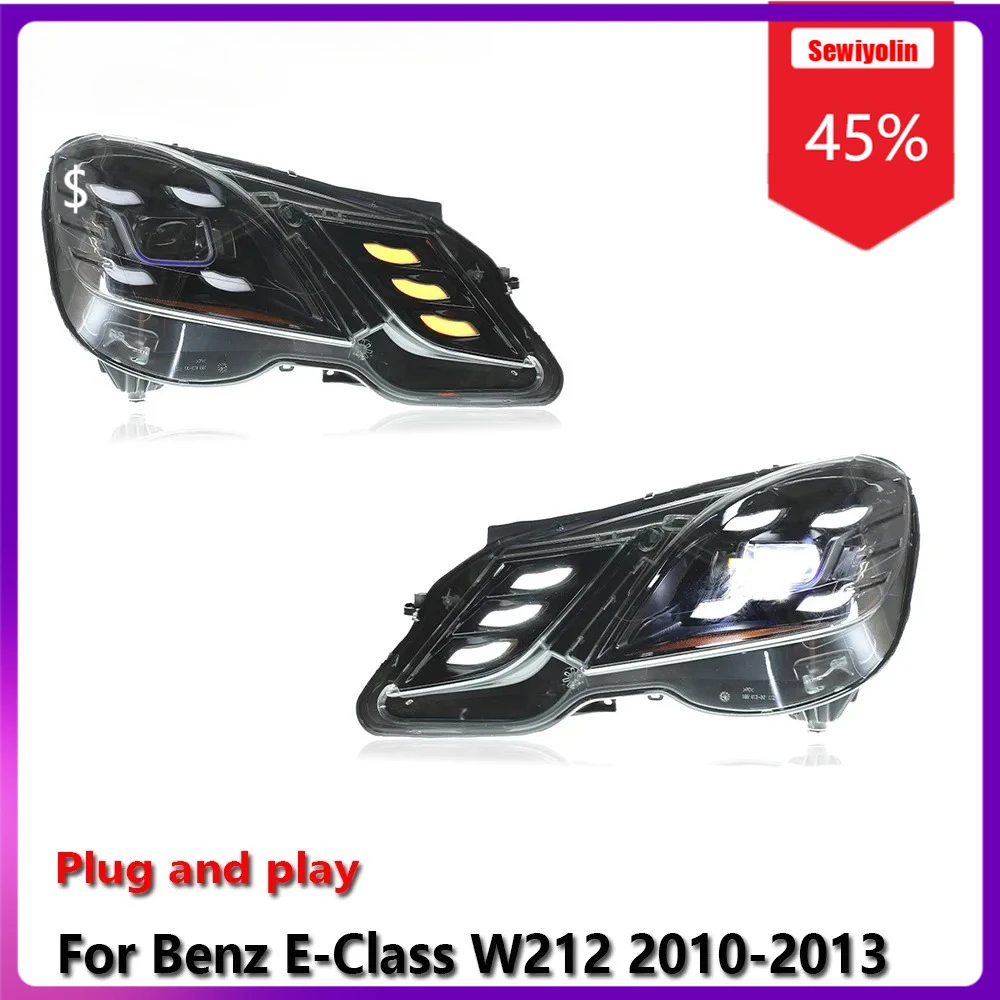 

Sewiyolin Car LED Lamp Headlight Assemblies For Benz E-Class W212 2010-2013 Fog DRL Brake Turn Signal Lamp Plug and Play