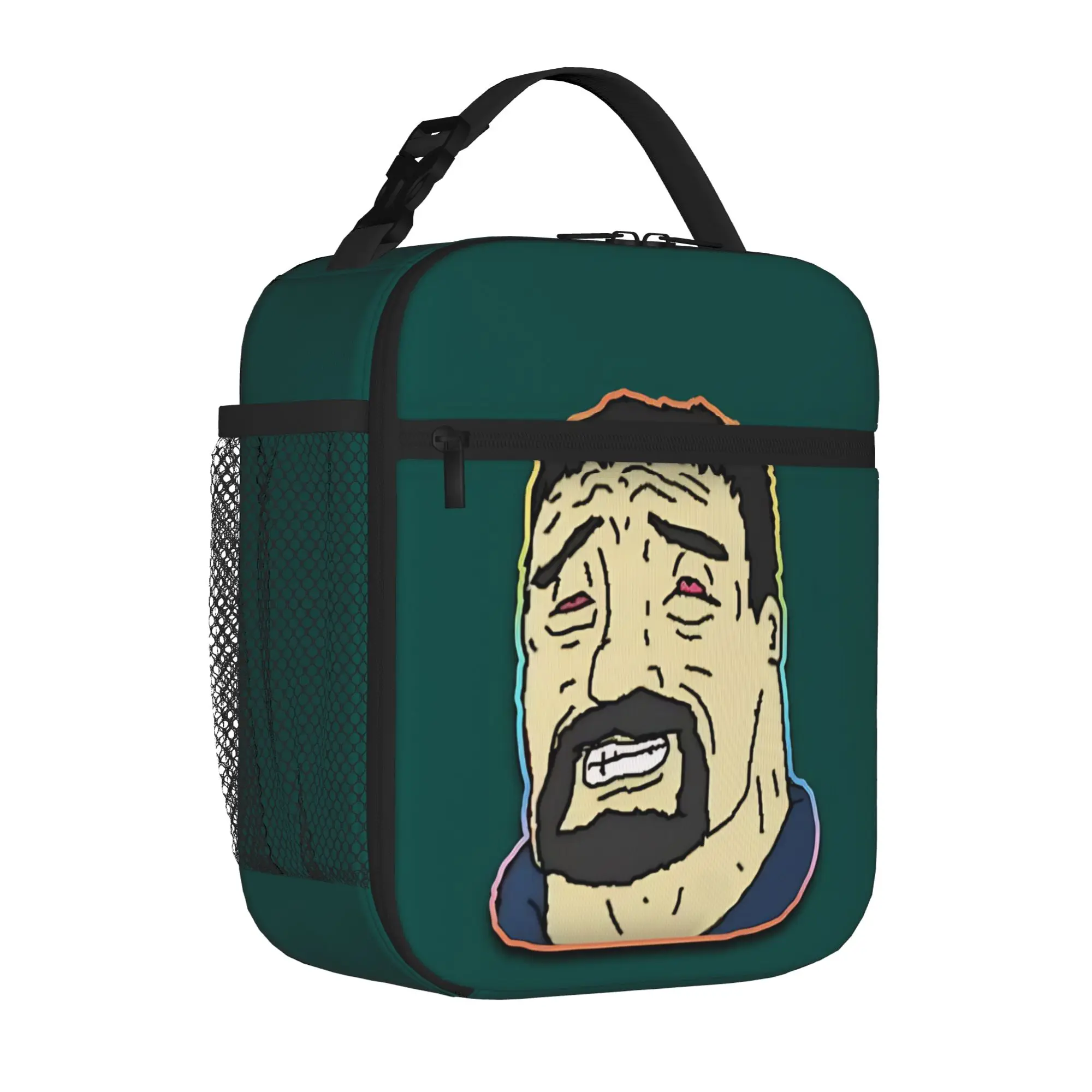 1 Piece Portable Lunch Container blue textured  Zipper Closure Durable Pocket The Big Lez Show For Lunch Box Bag