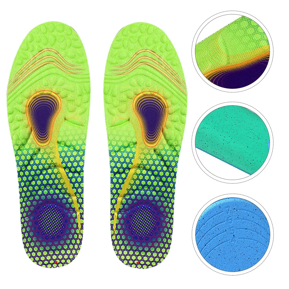 

1 Pair Breathable Insoles Shock-Absorbing Massaging Shoe-Pads Sweat-Absorbent Comfortable Foot Care Tool U-Shaped Heel Support