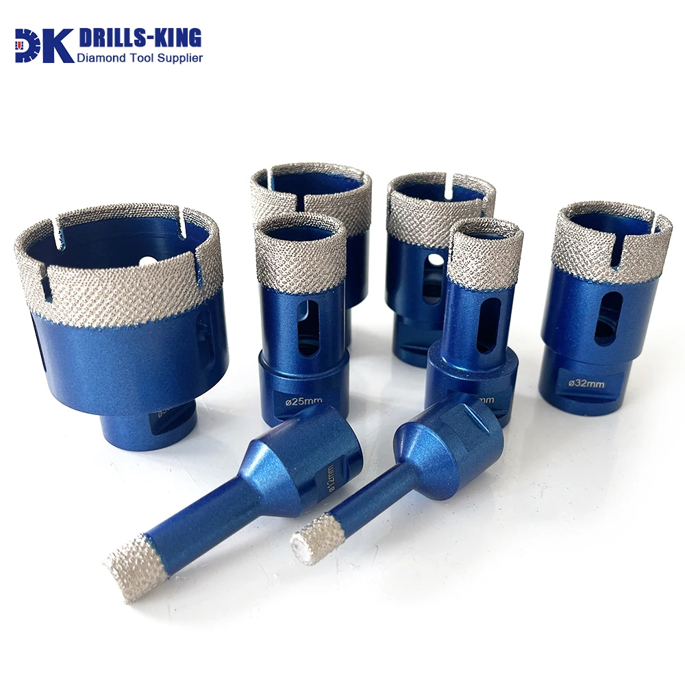 

DRILLS-KING 1pc Diamond Vacuum Brazed M14 Shank Drill Bits Core Drilling Holes for Granite Marble Tile Ceramic Dry or Wet