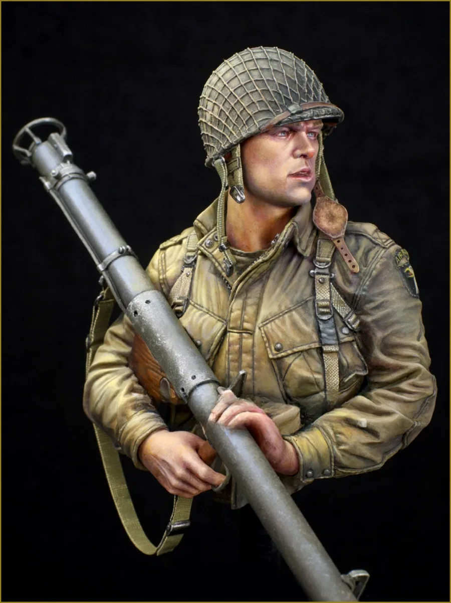 1/10 hudební stupnice pryskyřice busta sestavený modelka souprava dějepis vojenské miniatures nám airborne s M1A1 BAZOOKA unassembled a nelakované