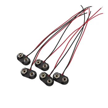 5/10/20 sztuk 9V zacisk zatrzaskowy do baterii klamra typu T twarda plastikowa obudowa 9V zaciski do baterii przewód pomiarowy przewody uchwyt złącze