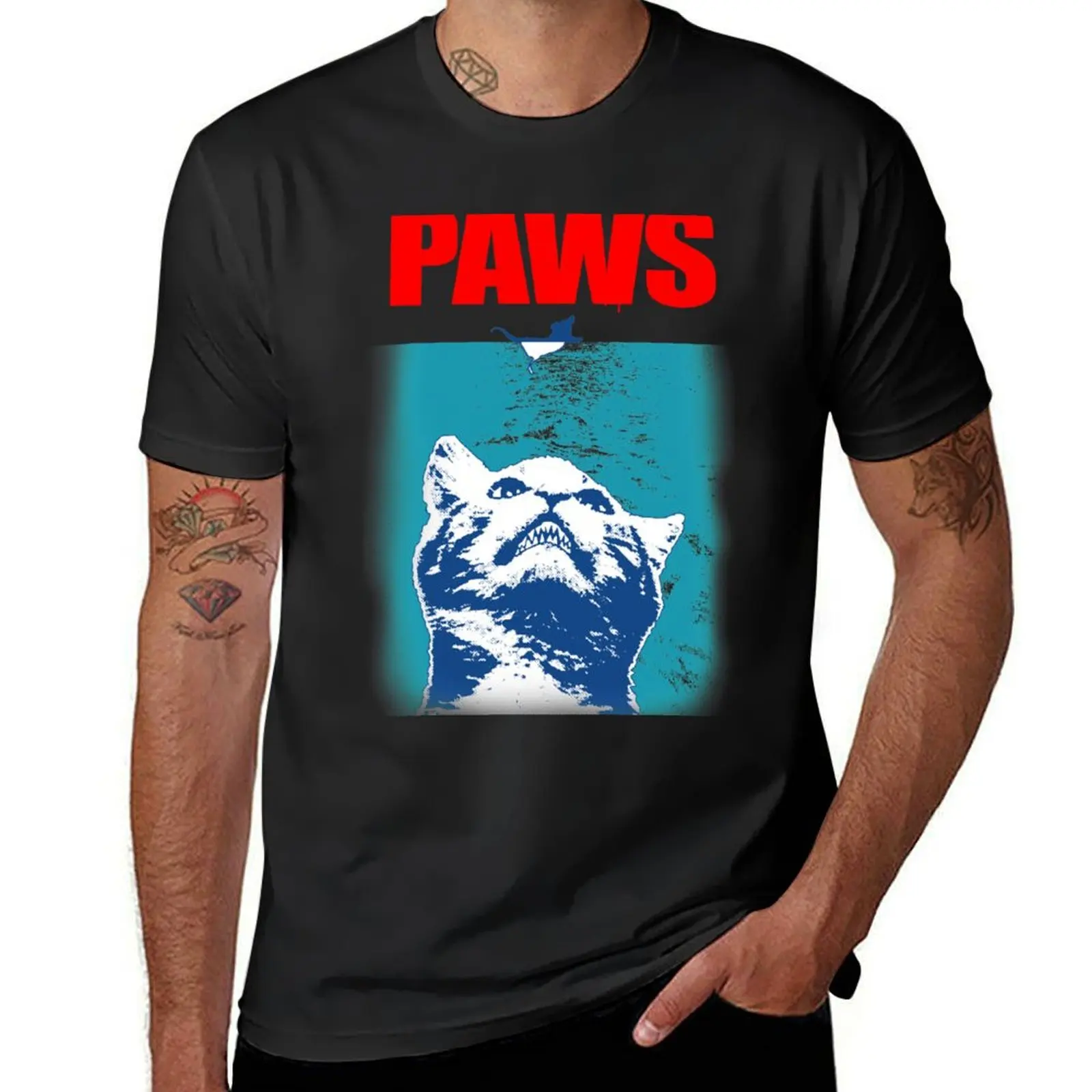 PAWS T-Shirt anime clothes quick drying T-shirts for men cotton