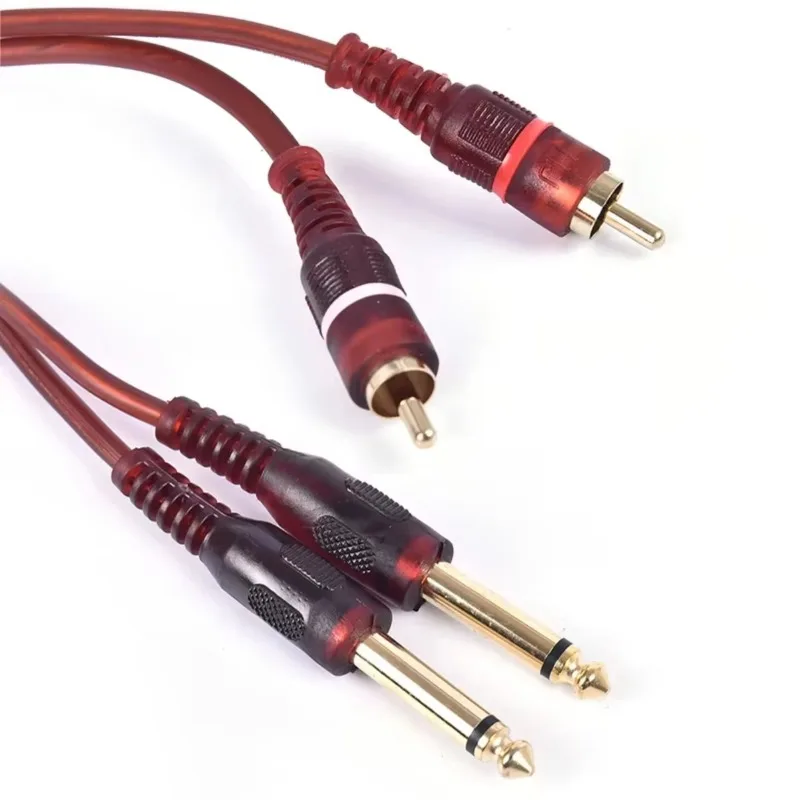 Pro Studio Audio Cable 5ft(1.5m) Gold‑Plated Dual RCA to Dual 1/4