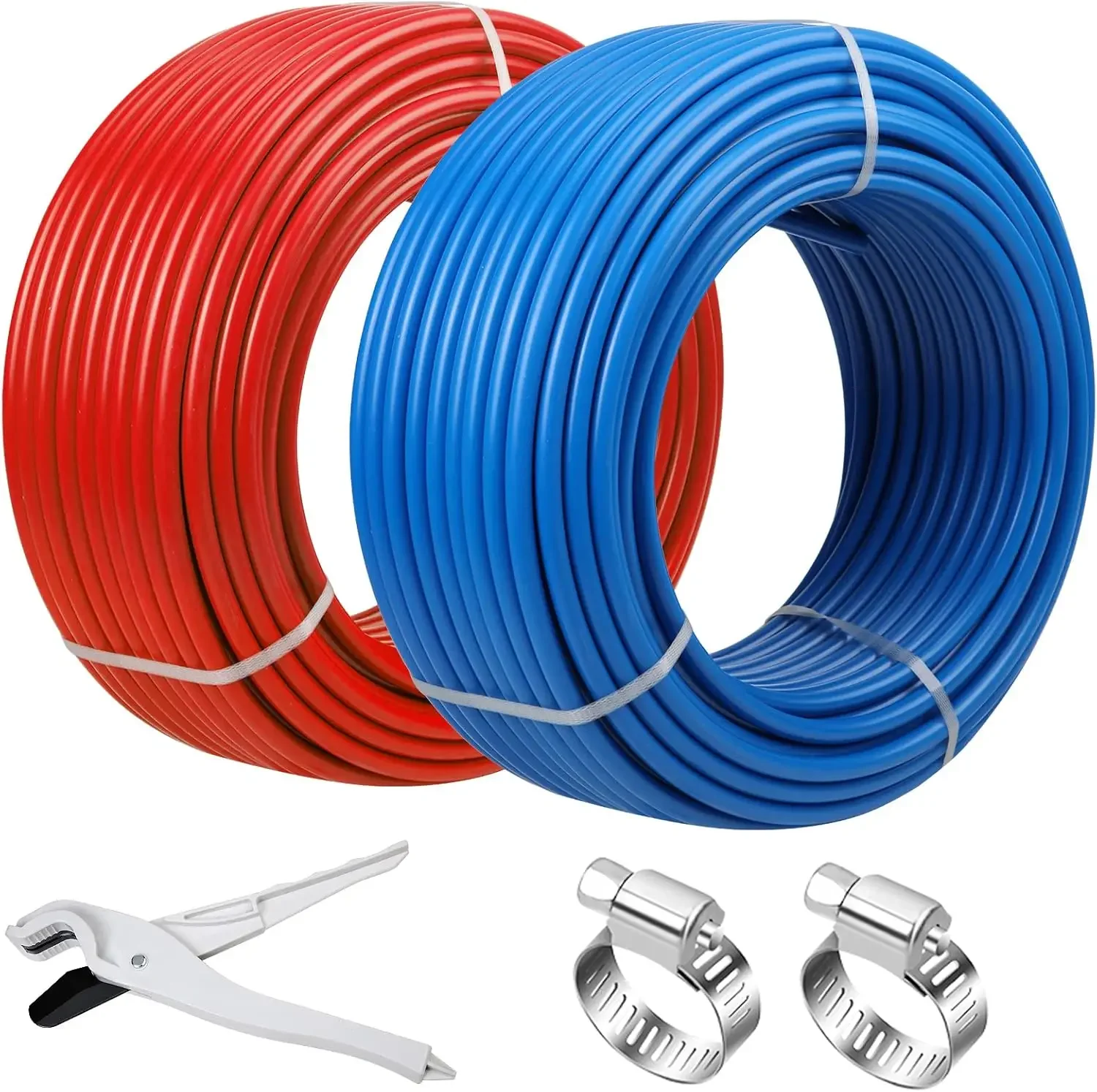 PEX Pipe 1/2 Inch 100ft 2 Rolls PEX Tubing EVOH PEX-B Pipe Non Oxygen Barrier Durable Leakage-Proof Flexible for Residential