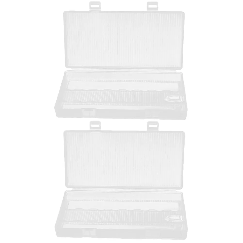 2Pcs Battery Storage Organizer Box Rigid Plastic Construction Surface for Batteries USB Sticks Beads Small Tools