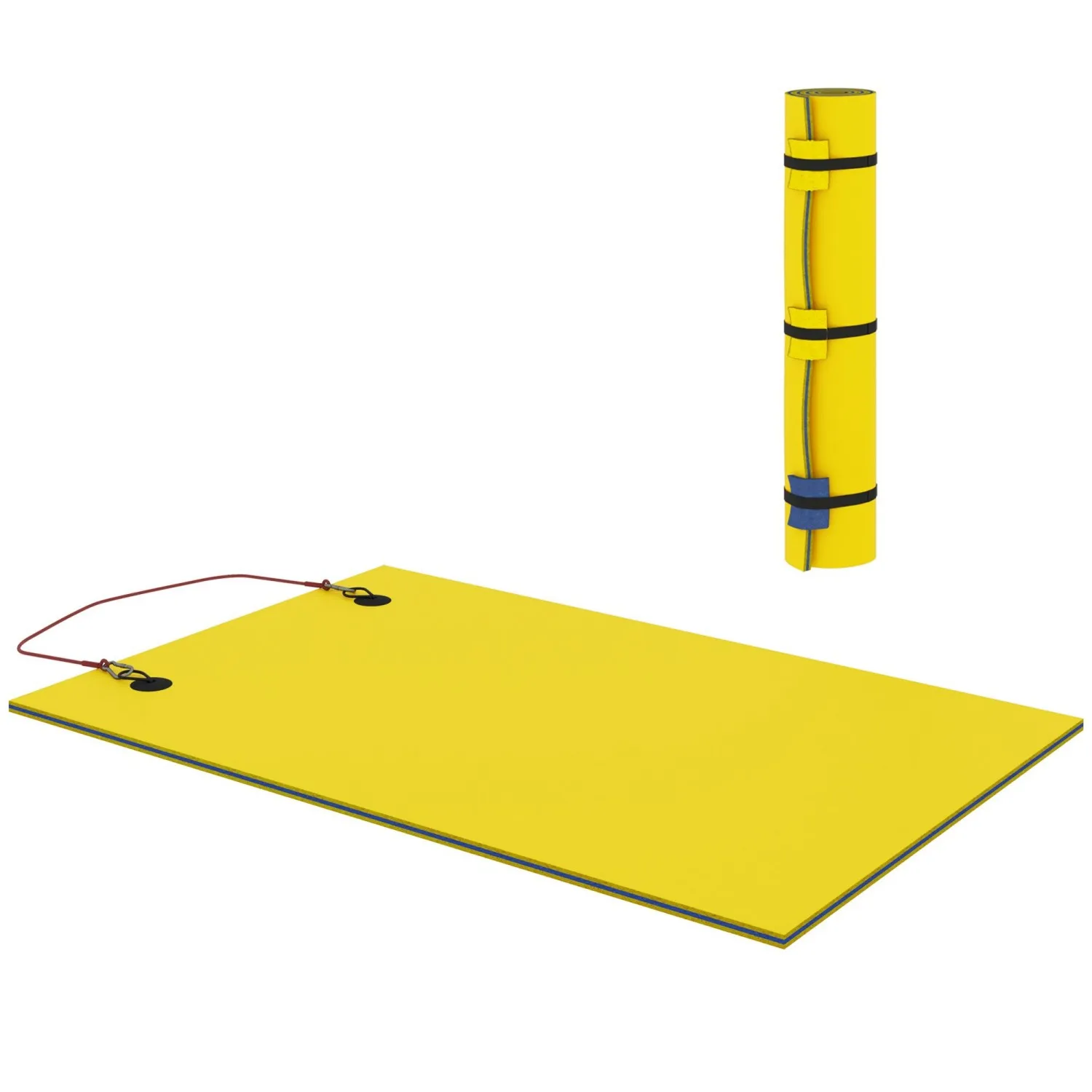 Soozier 9' x 6' Tappetino per acqua Lily Pad per 2 adulti, Tappetino per acqua galleggiante per lago, piscina, oceano, spiaggia e canottaggio, Giallo