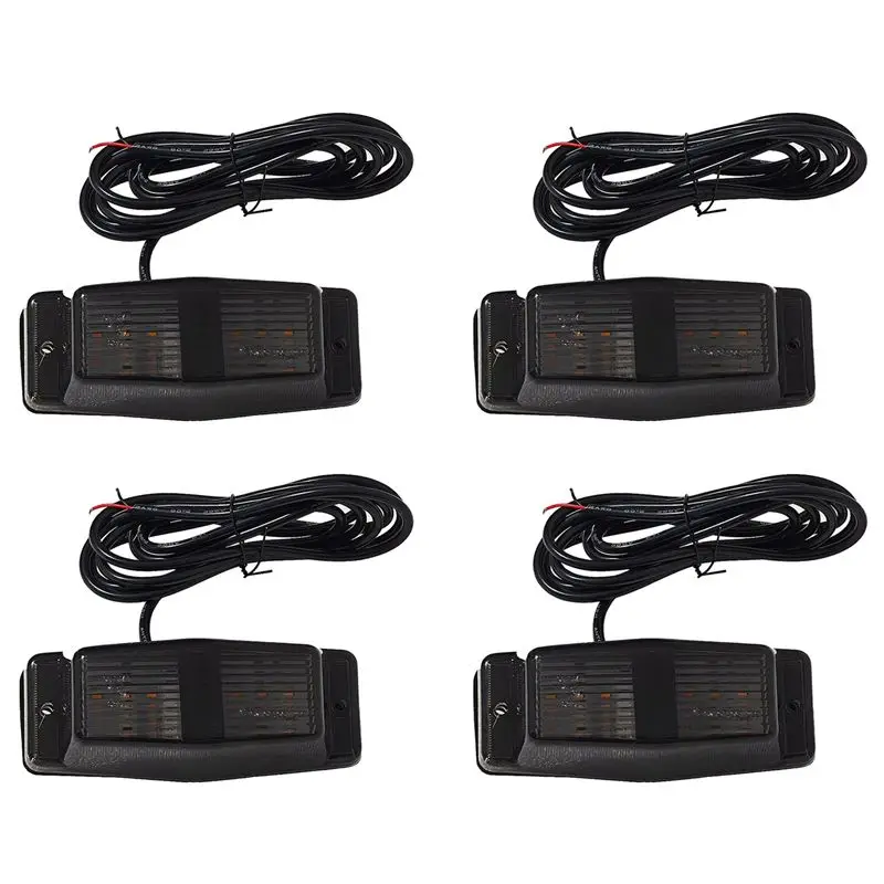 Vogue 4X Gerookt Amber Voor Grill Licht LED Marker Lamp voor Scania Volvo Man Benz Vrachtwagen Front Dubbele Brander Indicator l