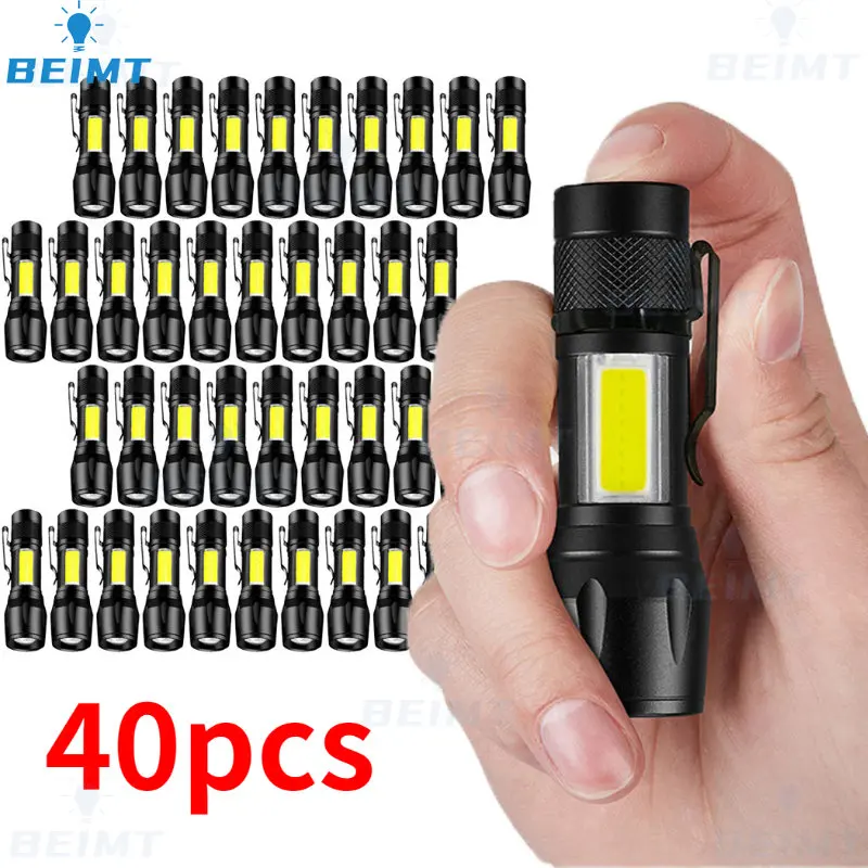 5-40PCS High Power Torch LED Flash Light Portable USB Charging Flashlight Camping Emergency Lights Waterproof Long Range Lantern