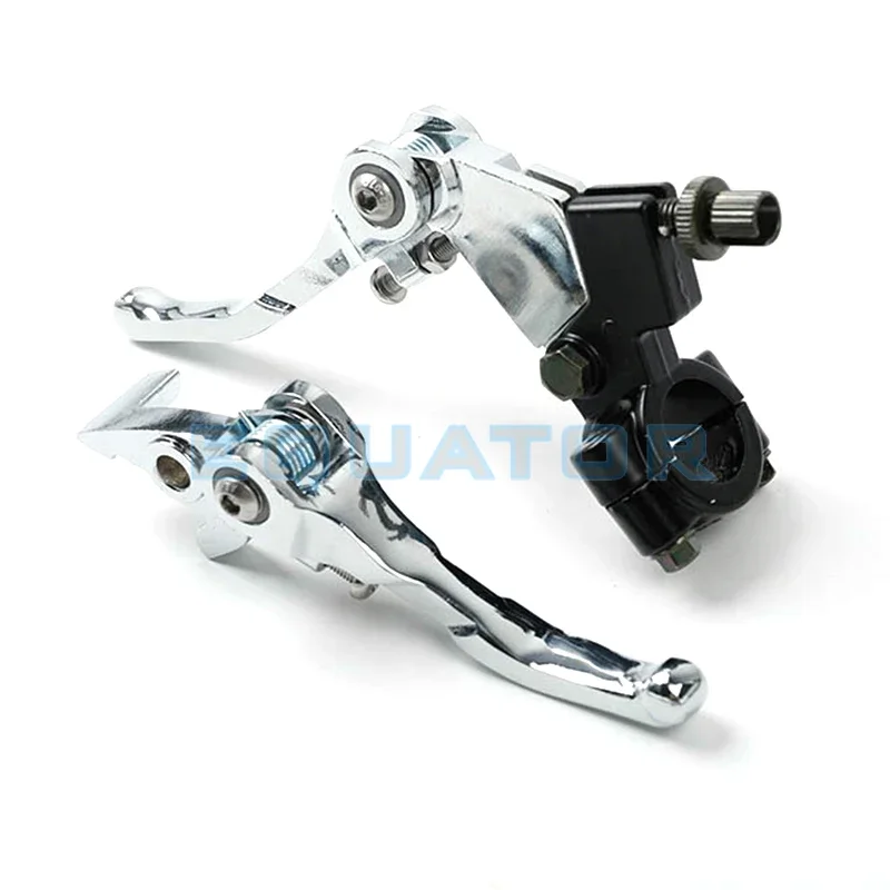 Aluminum alloy 22mm Pit Dirt Bike Chrome Folding Clutch Brake Levers for 7/8