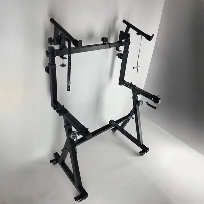 Metal Z-shaped Piano Stand Heavy-duty Stable Durable Movable Adjustable Double-layer Piano Stand Musical Instrument Accessories