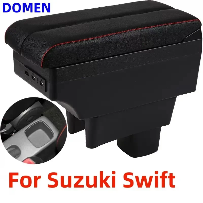 

NEW for Suzuki Swift armrest box universal car center console modification accessories double raised with USB 2005-2022