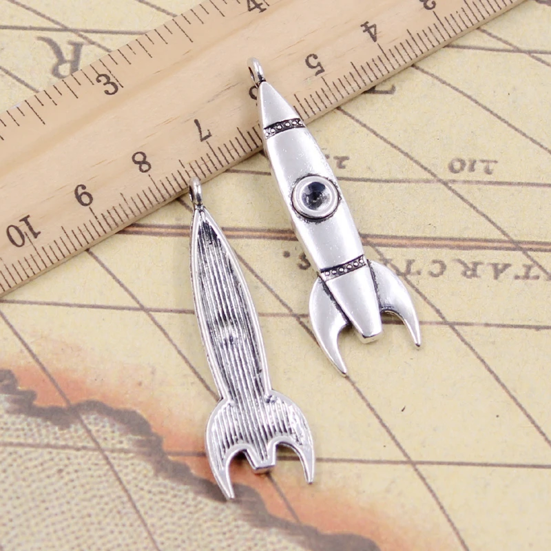 10pcs Charms Rocket Missile 50x15mm Tibetan Bronze Silver Color Pendants Antique Jewelry Making DIY Handmade Craft