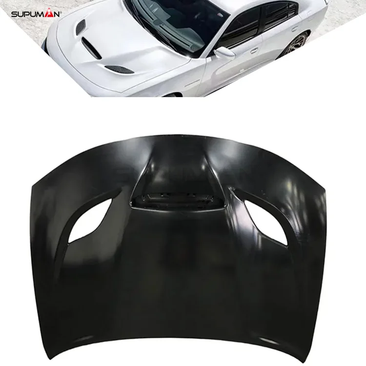 

B SPM Style Front Hood Charger SRT Hellcat Front Engine Hood Body Kit Accessories 2015-2022 Brand Hot Sale Glossy Black for Dodg