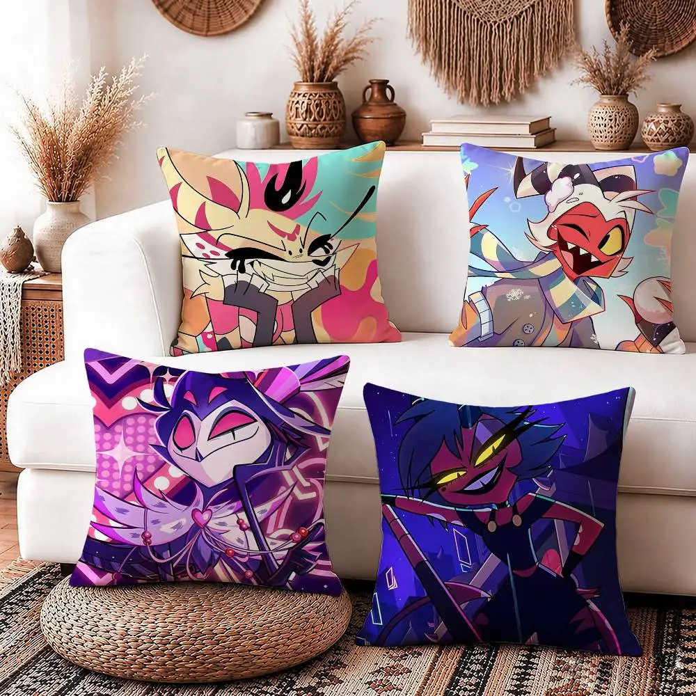 I-M-P Cartoon H-Helluva Boss Square Sofa Pillow Cover Solid Color Living Room Home Decor Cushion Case