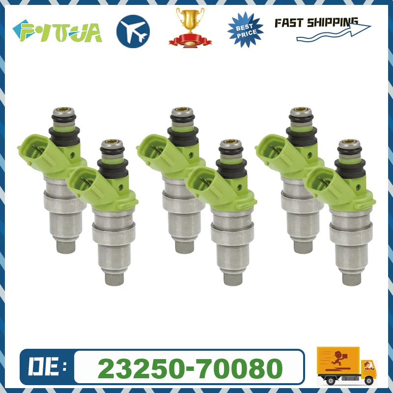 6pcs Fuel injector 23250-70080 23209-70080 For Cressida- MX83 7MGE Upgrade- Toyota- Soarer- Lexus- 1UZ-FE V8