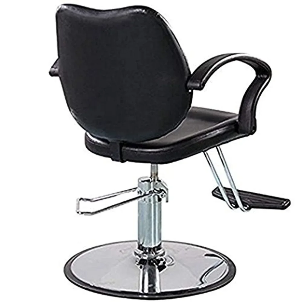 Silla de peluquero profesional con ruedas, silla de salón de KC-ASC01 negra, sillas de Barbería para maquillaje, silla giratoria para estilista de pelo