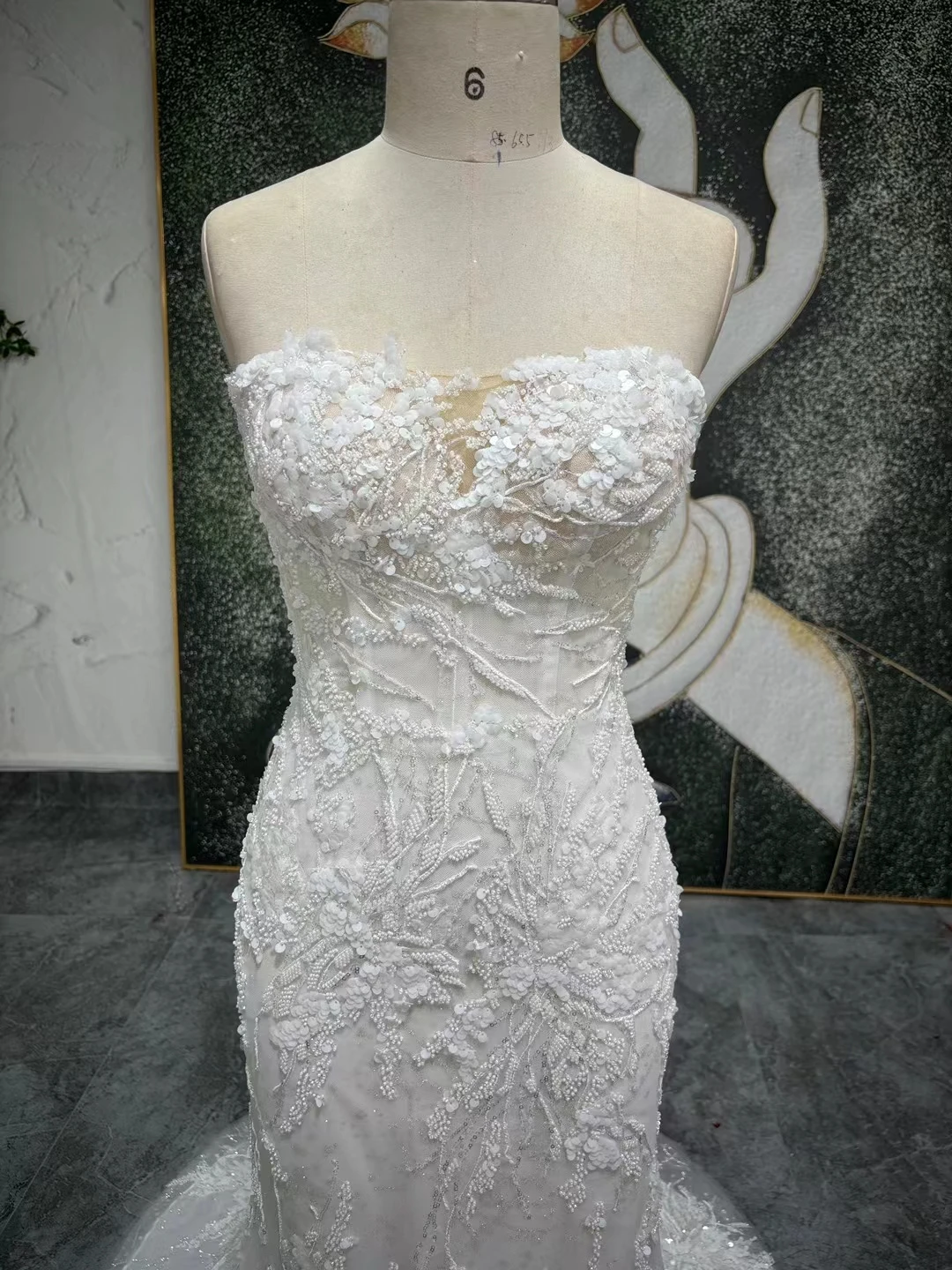 Abiti da Noiva Abiti da sposa a sirena in tulle glitterato di lusso con applicazioni di perline Abiti da sposa romantici Robes de mariée